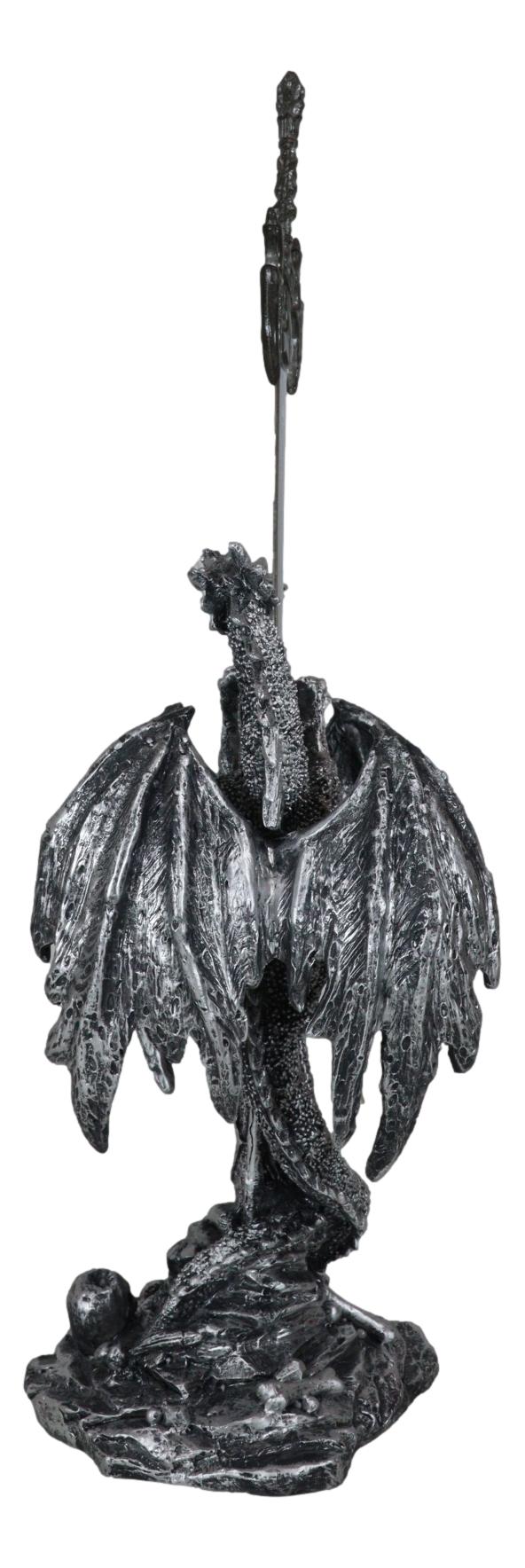 Fantasy Gothic Climbing Double Dragon And Excalibur Sword Letter Opener Figurine