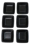 Pack Of 6 Square Black Silk Melamine Condiments Sauce Dipping Bowl or Dishes