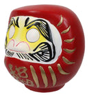 Red Talisman of Prosperity Japanese Zen Daruma Figurine With Unpainted Eyes