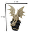Gothic Exo Skeleton Dragon On Rock Cavern With Colorful LED Light Figurine