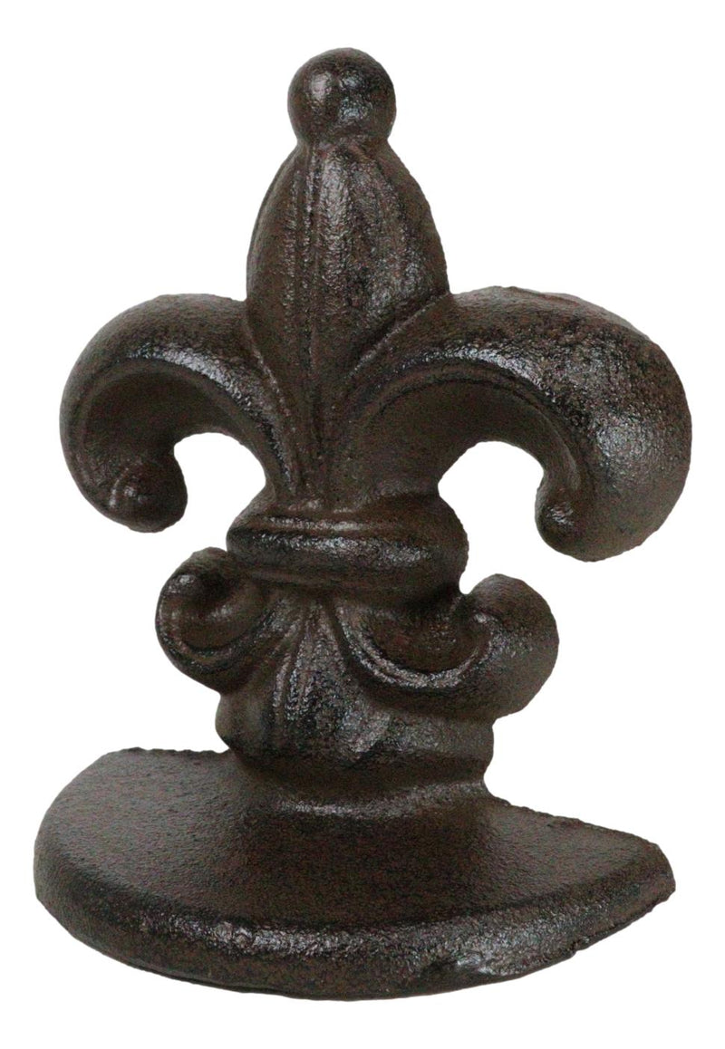 Rustic Vintaged Royal French Fleur De Lis Emblem Doorstop Door Wedge Porter