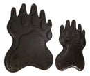 Pack of 2 Cast Iron Grizzly Bear Left and Right Paws Garden Stepping Stones