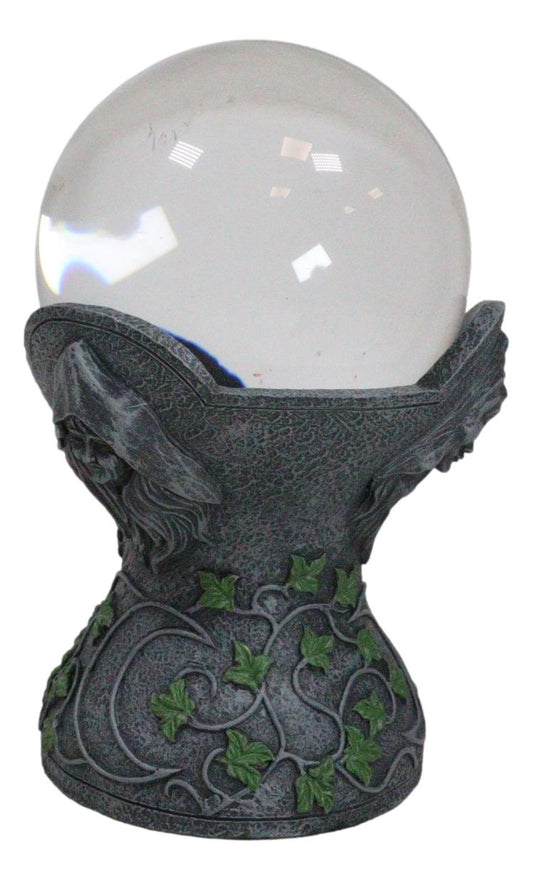 Wicca Sacred Moon Triple Goddess Mother Maiden Crone Pentagram Gazing Glass Ball