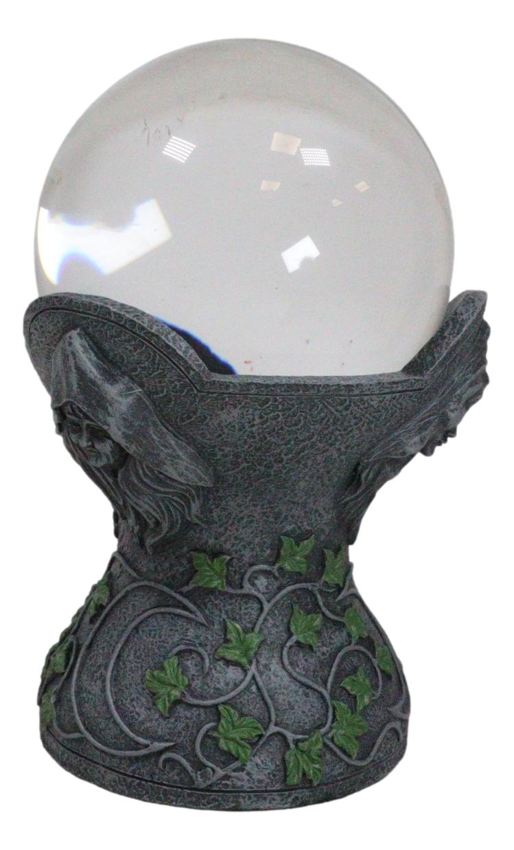 Wicca Sacred Moon Triple Goddess Mother Maiden Crone Pentagram Gazing Glass Ball