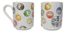 Set Of 2 Daruma Talisman Of Luck And Perseverance Textured Ceramic Mug Cups 11oz