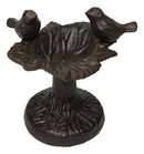 Cast Iron Rustic Whimsical Two Birds On Tree Bird Feeder Bath Small Sculpture