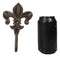 Pack Of 2 Cast Iron Rustic Fleur De Lis Emblem Wall Hook Towel Coat Hats Hangers