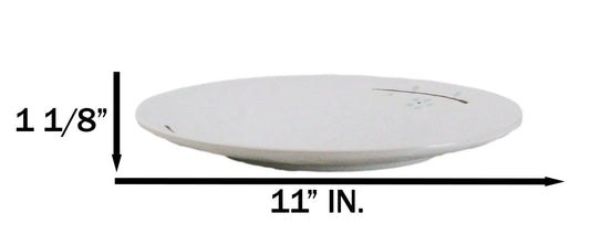 Set Of 6 Modern Yukino Hana Snowflakes Melamine Large Round Dinner Plates 11"D