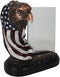 Patriotic Bald Eagle With American Flag Beveled Engravable Glass Frame 6"x4"