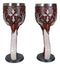 Set Of 2 Fantasy Maroon Dragons Devotion Love Hex Heart Baroque Wine Goblets