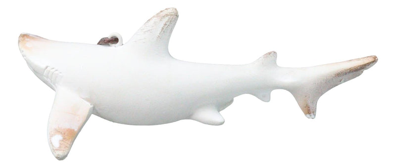 Set Of 6 Antique White Sharks Ocean Marine Wall Hanging Decor Tree Ornaments