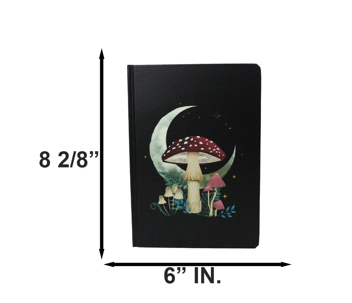 Dark Forest Toadstool Mushroom And Moon A5 Lined Journal Notebook with Bookmark