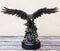 American Bald Eagle Bird Swooping Into Water Electroplated Bronze Statue 19.5"L