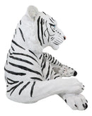 Large Siberian Ghost White Tiger Resting 15.5" Long Statue Home Garden Decor