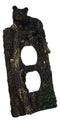 Set of 2 Rustic Forest Black Bears Climbing Tree Double Receptacle Outlet Covers