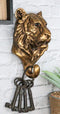 Ebros Bronzed Bengal Tiger Bust Wall Hook Hanger Forest Jungle Trophy Taxidermy Tigers
