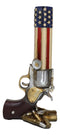 Western American Flag Cowboy Pistol Gun With Bullet Shells Floral Vase Decor