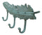 Set of 2 Green White Native Indian Dreamcatcher Feathers 3-Pegs Triple Wall Hook