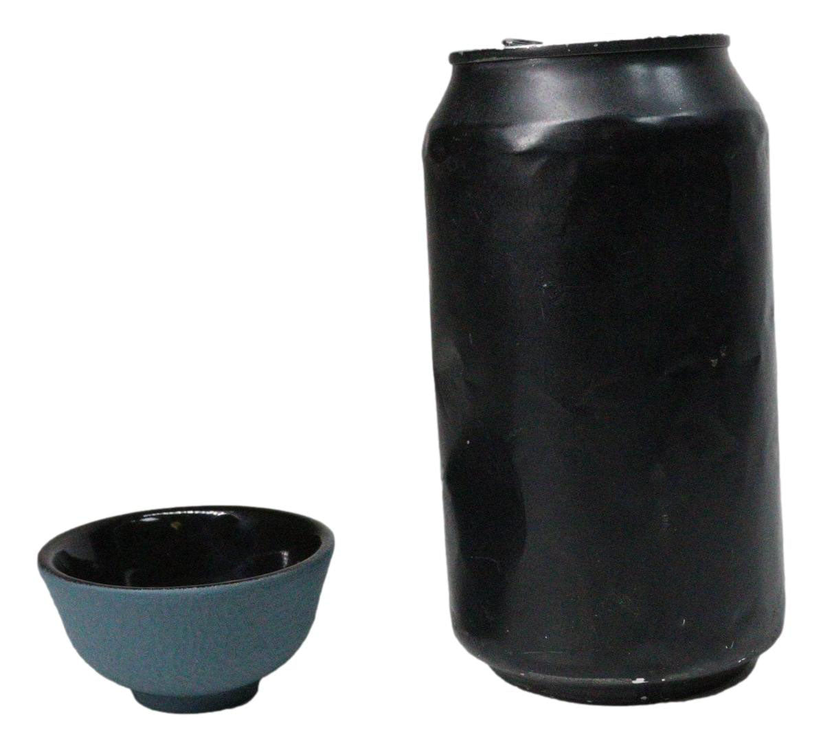 Teal Blue Textured Japanese Tetsubin Style Cast Iron Mini Tea Cups Set of 4