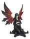 Hooded Cloak Dark Angel On Pentagram Ritual Floor Holding Crystal Ball Figurine