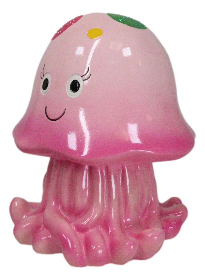 Whimsical Nautical Marine Pink Sea Jellyfish Money Coin Savings Piggy Bank