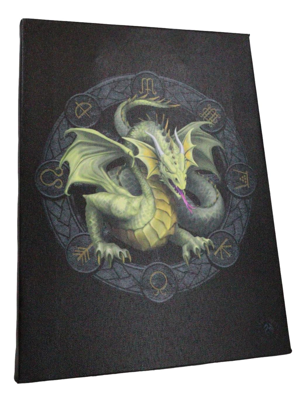 Anne Stokes Mabon Drake Sabbats Wheel of The Year Dragon Canvas Wall Decor - Ebros Gift