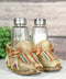 Rustic Tribal Native Indian Moccasin Shoe Shaped Salt And Pepper Shakers Holder
