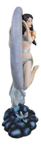 Celestial Dream Voyage Crescent Moon Lullaby Fairy Floating On Clouds Statue