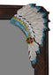 Rustic Southwestern Indian Chief Headdress Faux Tooled Leather Wall Mirror Decor