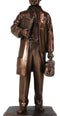 Medical Professional Physician Male Doctor Bronzed Resin Statue With Base Stand