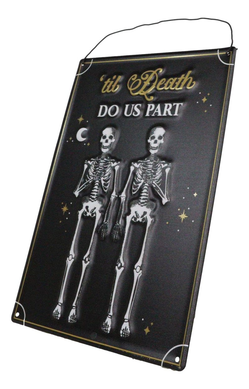 Set Of 2 Love Never Dies Gothic Wedding Til Death Do Us Part Metal Wall Signs