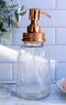 Stainless Steel Copper Plated Finish Mason Jar Glass Liquid Soap Pump Dispenser