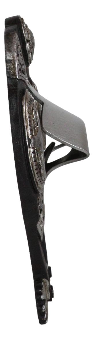 Rustic Western Cowboy Boot Spur With Silver Longhorn Conchos Wall Bottle Opener