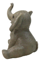 Wildlife African Savanna Elephant Young Calf with Trunk Up Figurine 5"