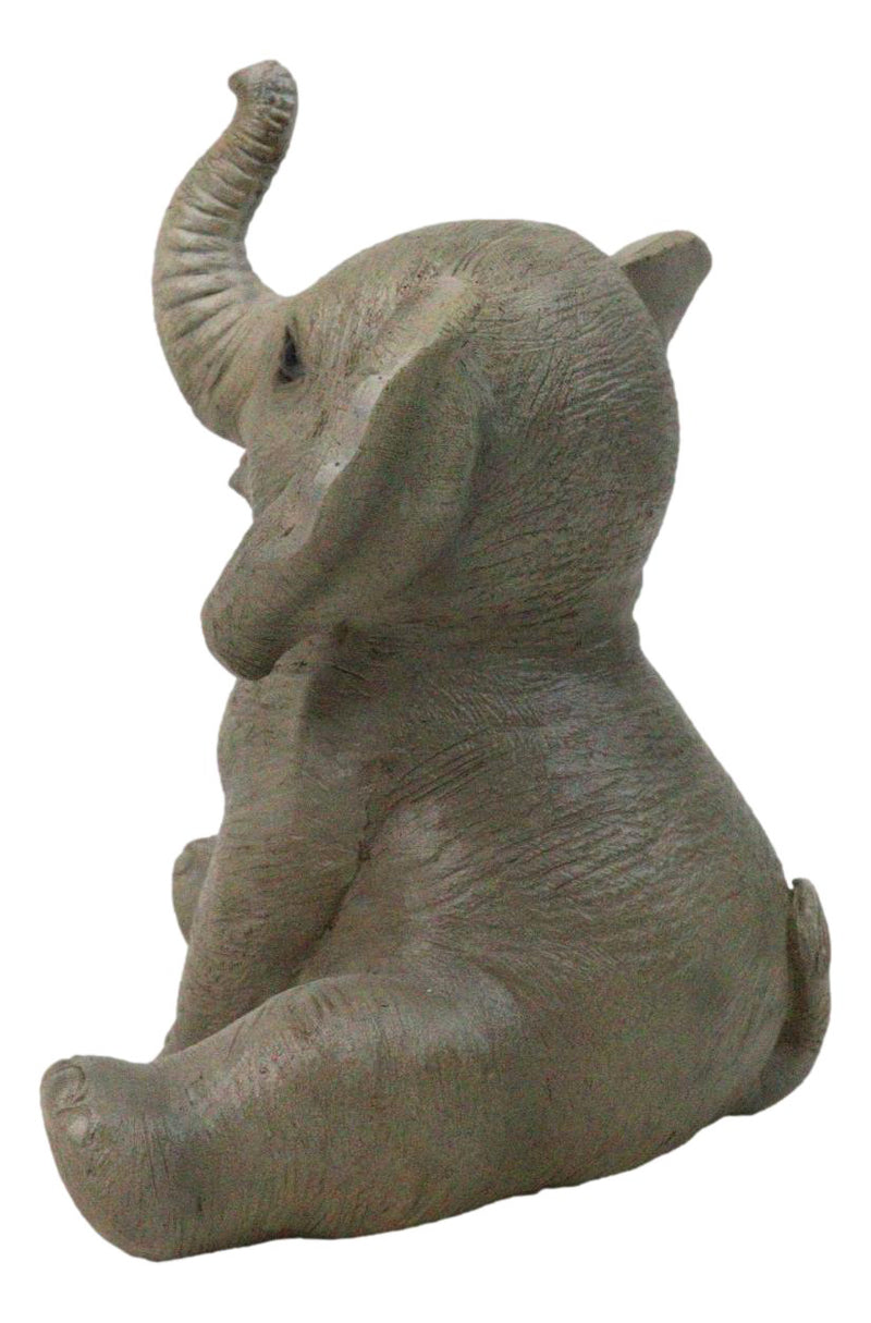Wildlife African Savanna Elephant Young Calf with Trunk Up Figurine 5"