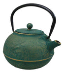 Tokusa Green And Gold Gradient Cast Iron Tetsubin Teapot With Enamel Liner