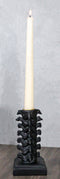 Pack Of 2 Black Vertebrae Back Bones Spine Skeleton Macabre Taper Candle Holders