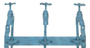 Cast Iron Vintage Rustic Blue Farmhouse Sink Faucet Spigot Triple Wall Hooks
