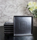 Pack Of 6 Iron Black Tetsu Kesho Ceramic Square Appetizer Salad Plates 6.25" L