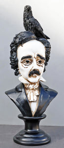 Gothic Day of The Dead Edgar Allan Poe Bust With Quoth The Raven Crow Figurine