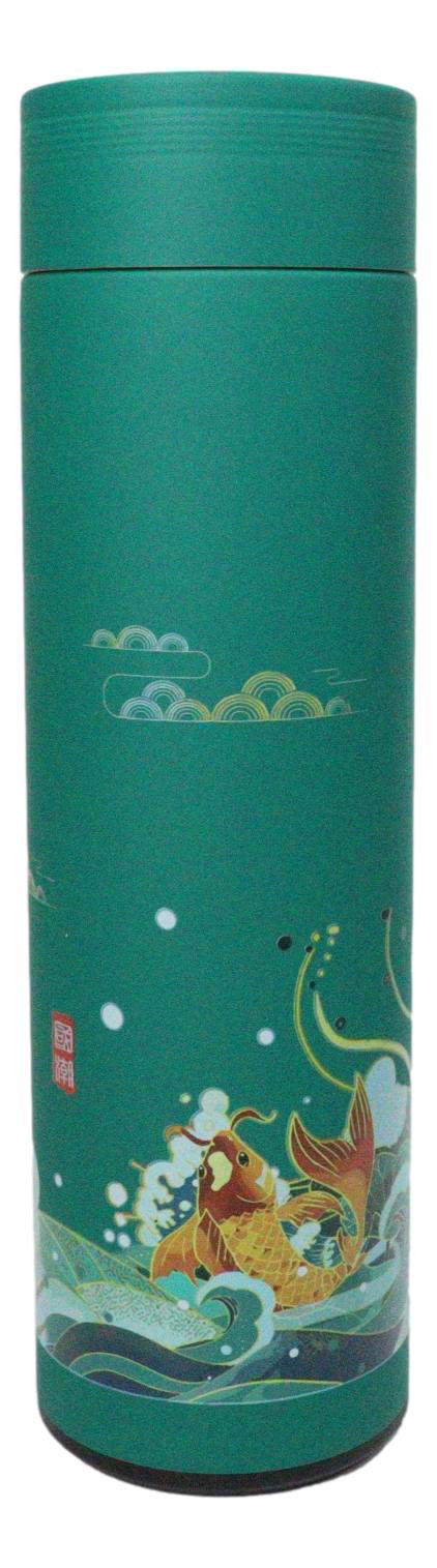 Lotus Koi 17oz Vacuum Insulated Stainless Steel Thermos Bottle With Tea Infuser