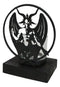 Wicca Occultic Sabbatic Goat Winged Baphomet Coated Metal Votive Candle Holder