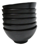 Pack Of 6 Black Kokuyo Minimalist Ceramic Small Rice Soup Appetizer Bowls 10oz