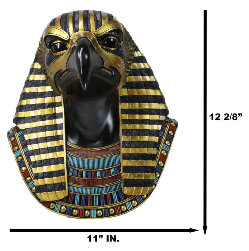 Ancient Egyptian Deity Horus God Of The Sky Bust Wall Plaque Sculpture 12.25"H