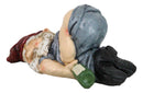 Mr Gnome Knocked Out Drunk With Half Moon Bare Buttocks Holding Booze Figurine