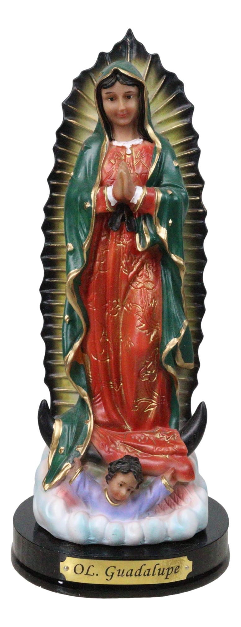 Catholic Blessed Virgin Mary Our Lady of Guadalupe Figurine With Base 8" Tall
