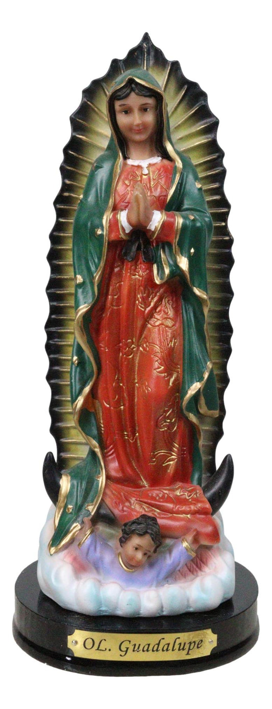 Catholic Blessed Virgin Mary Our Lady of Guadalupe Figurine With Base 8" Tall