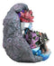 Whimsical Baby Dragons Mini Figurines With LED Faux Geode Crystal Display Set
