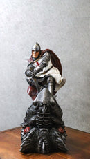 Saint George Roman Crusader Knight Killing Dragon With Sword Figurine 8.5"H