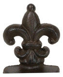 Rustic Vintaged Royal French Fleur De Lis Emblem Doorstop Door Wedge Porter